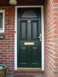 Dark green composite entrance door