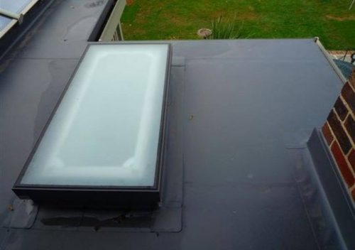 Aluminium roof light with frosted glass