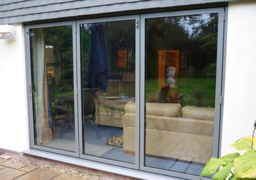 Sunflex grey aluminium bifold door