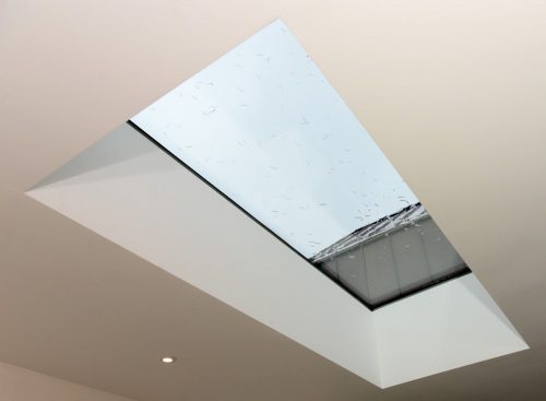 A roof light on a white celling