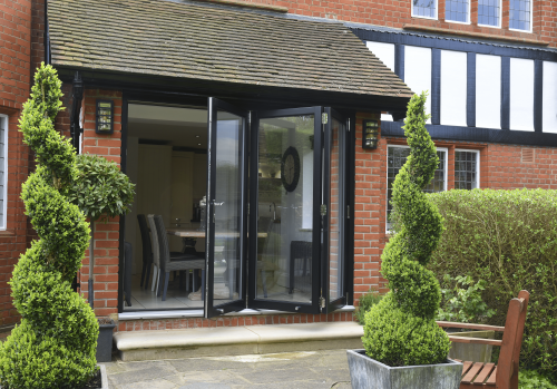 Black Timber Bifold Doors