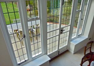 White Aluminium steel replacement french door interior view