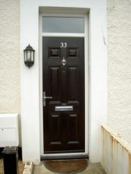 Black composite entrance door