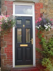 Black composite entrance door