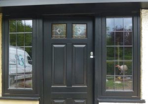 Black timber flush sash windows