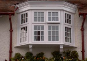 Classic white uPVC bay window