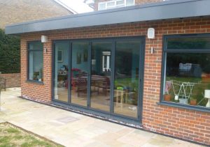 Anthracite grey aluminium Sunflex bifold door