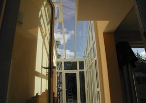 Hallway with aluminium rooflights