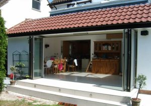 Open aluminium Sunflex bifold door