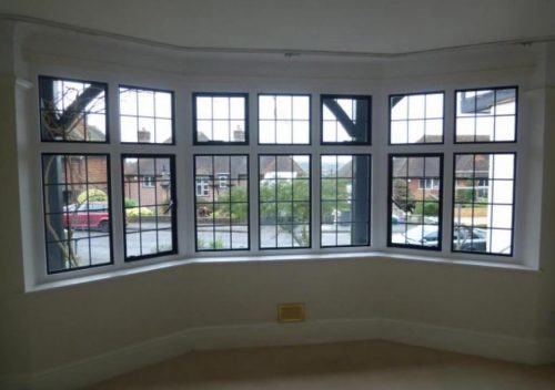 Steel replacement bay window interior view