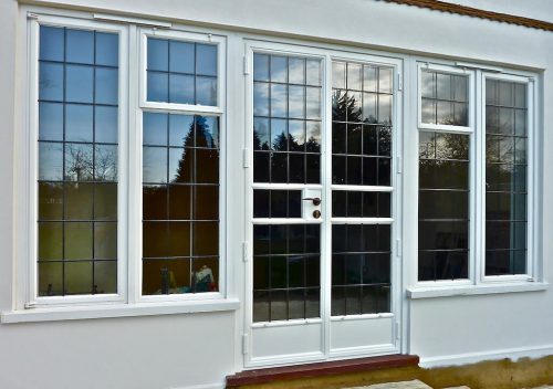 White aluminium steel replacement french door