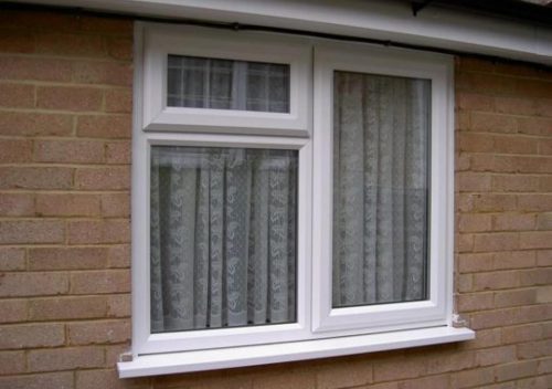 White uPVC casement window