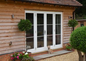 white timber french doors