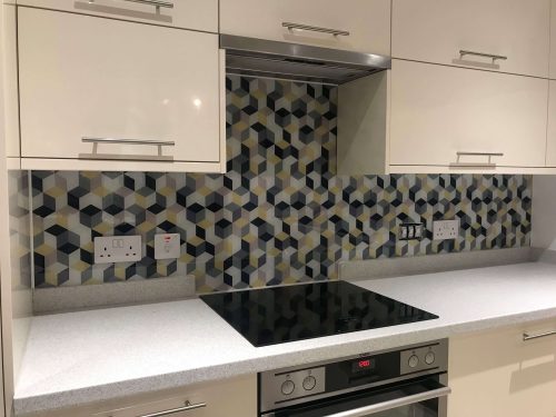 Geometric Digitally Printed Splash Back