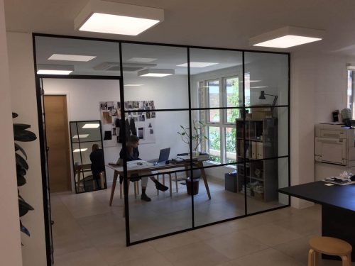 Glass office partition